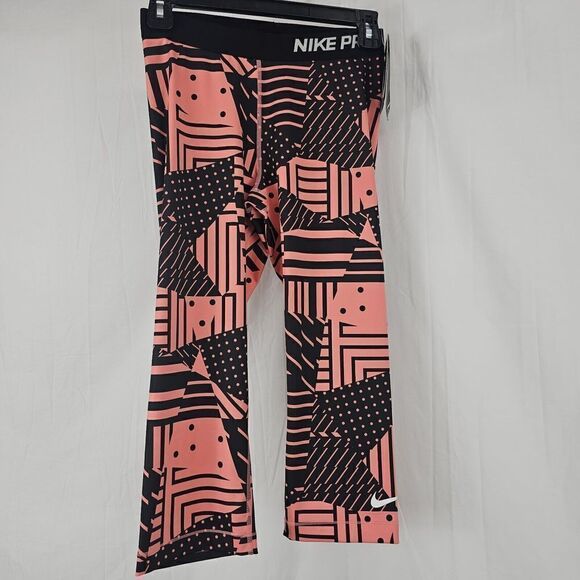 Nike Women's Pro Dri Fit Patchwork Printed Capris  Size Medium Tights - Picture 6 of 7